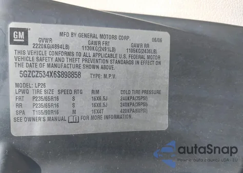 2006 Saturn Vue V6 from USA, damaged, VIN 5GZCZ534X6S898858